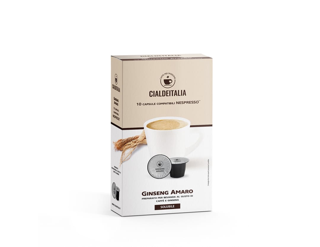 Ginseng Amaro, Compatibile Nespresso, 10 capsule plastica, Cialdeitalia